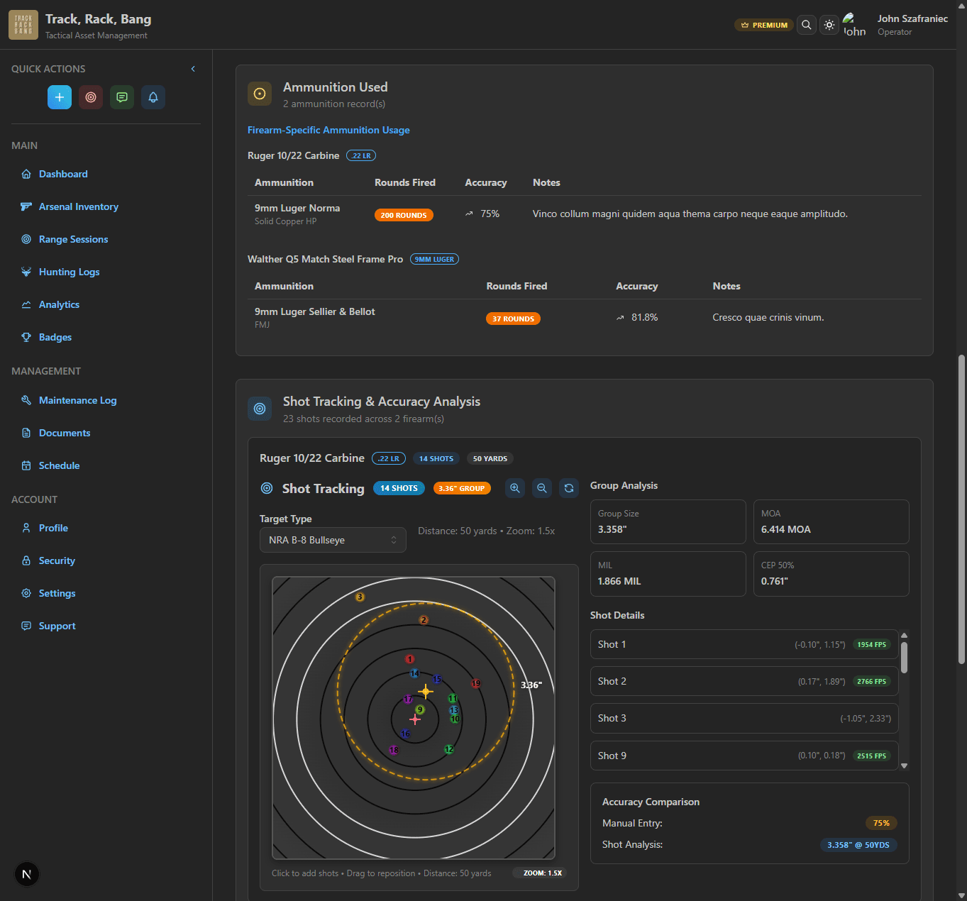 Shot Tracking Analysis